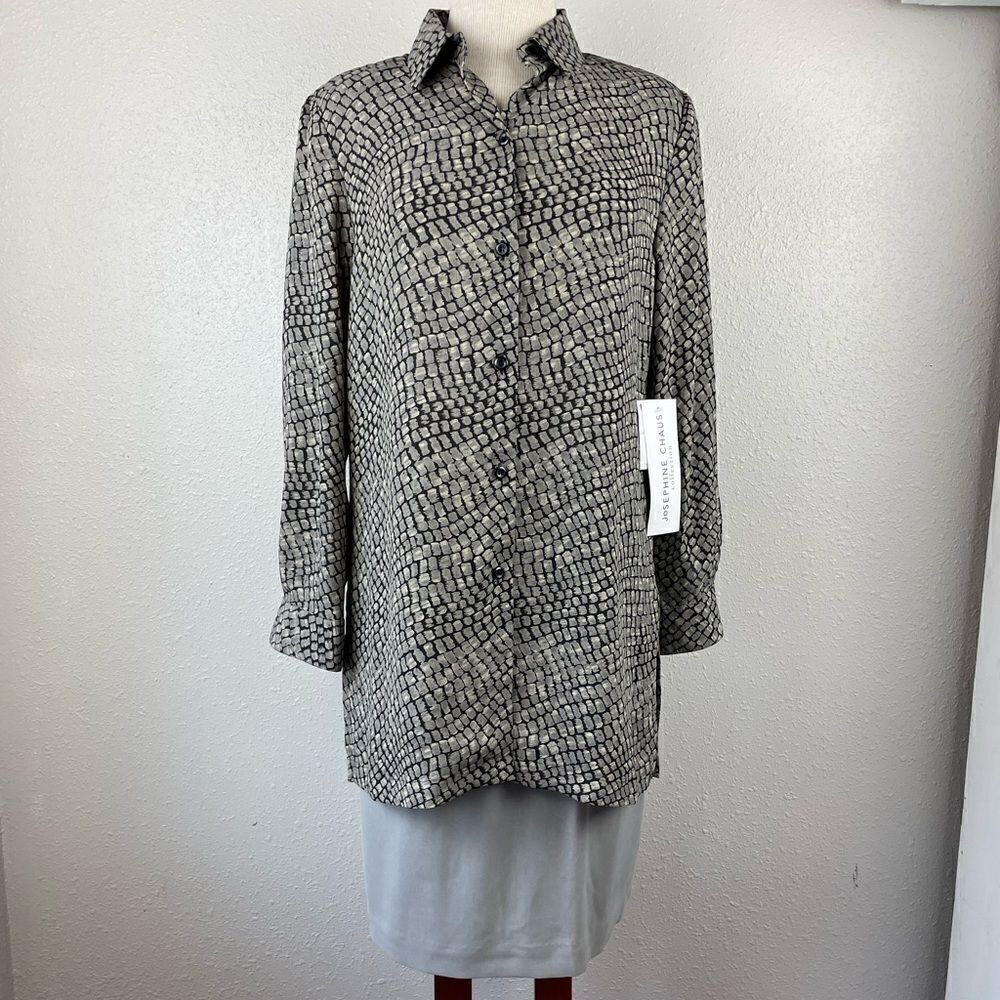 NWT Josephine Chaus Matching Button Down Shirt and Silk Skirt Size 10